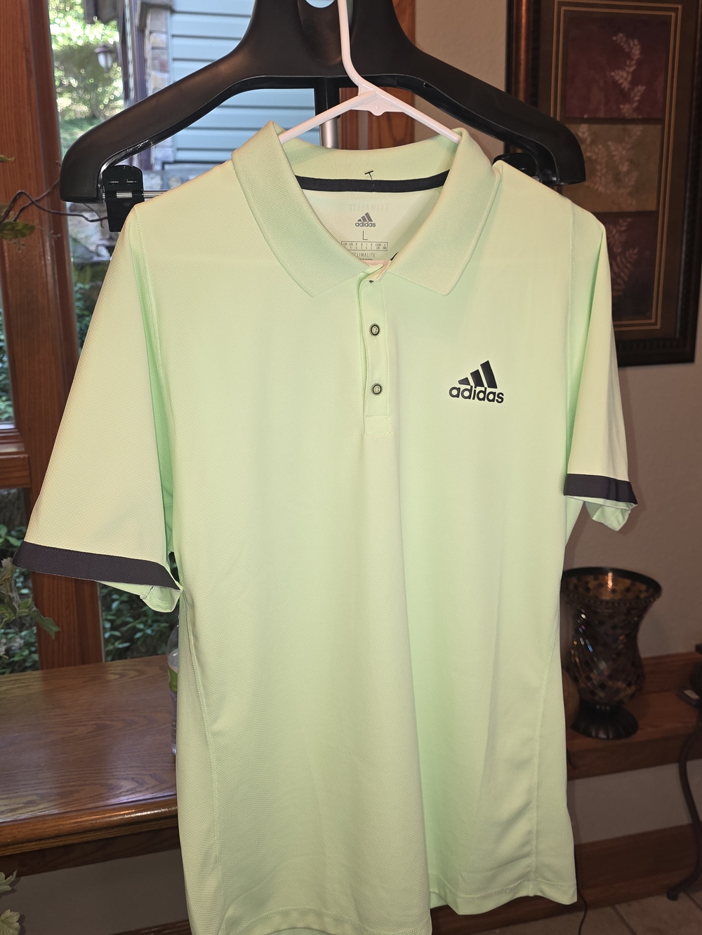 Adidas Men's Mint Green Performance Climate Wicking Golf Polo Sz Lg